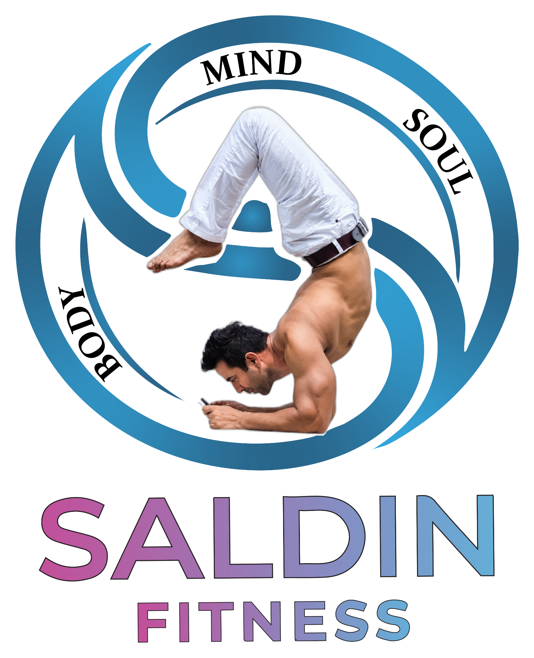 Saldin Fitness logo: physical, mental, spiritual